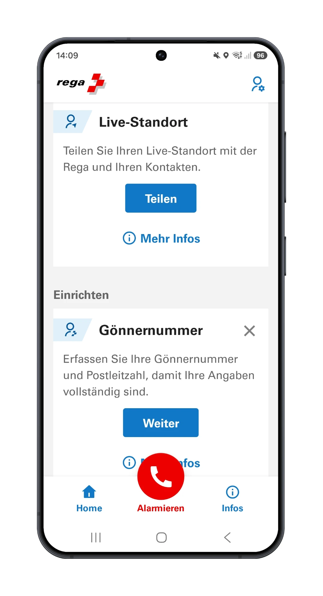 Rega App – Screenshot