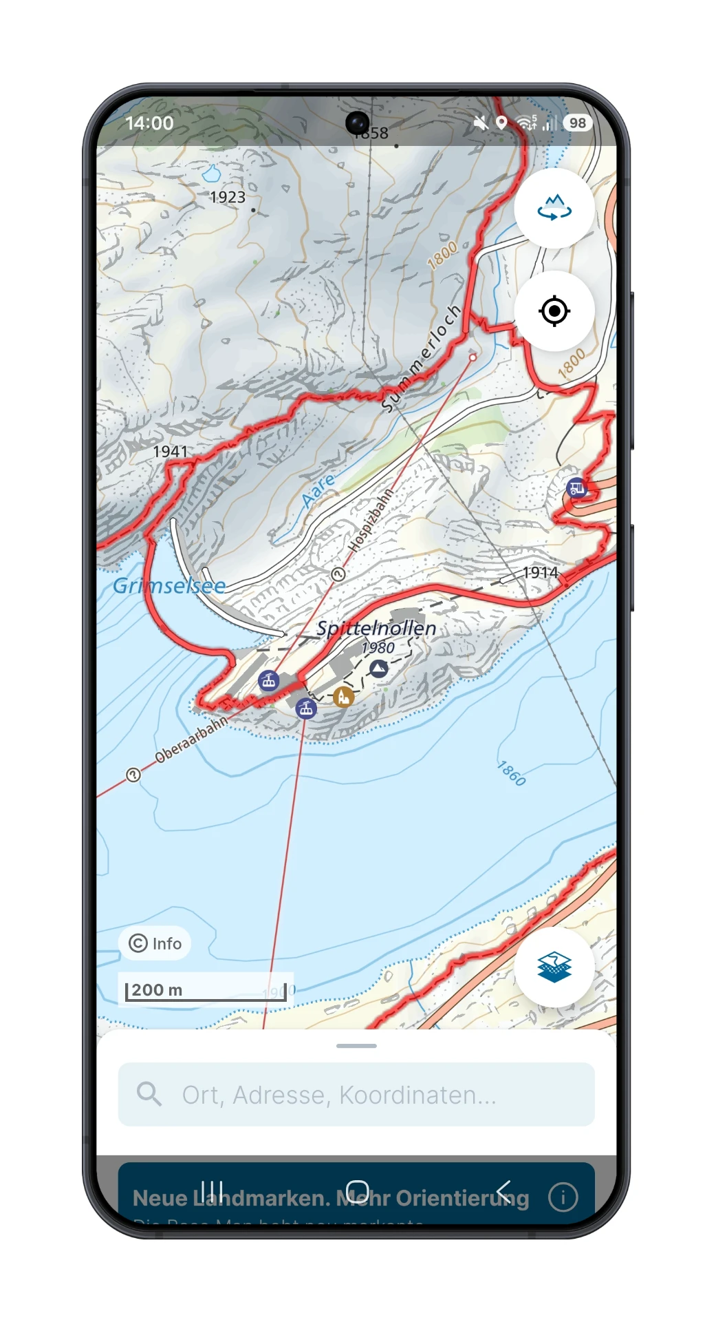 swisstopo App – Screenshot
